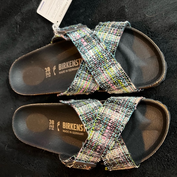 Birkenstock Siena Synthetic Material/Textile Green Two-Strap Sandals 38 - Picture 5 of 5